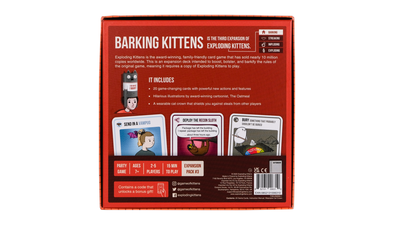 Exploding Kittens : Barking Kittens Expansion